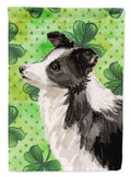 Border Collie St. Patrick's House Flag 28x40 Porch Sleeve Pole Decorative Outside Yard Banner Artwork Wall Hanging, Polyester