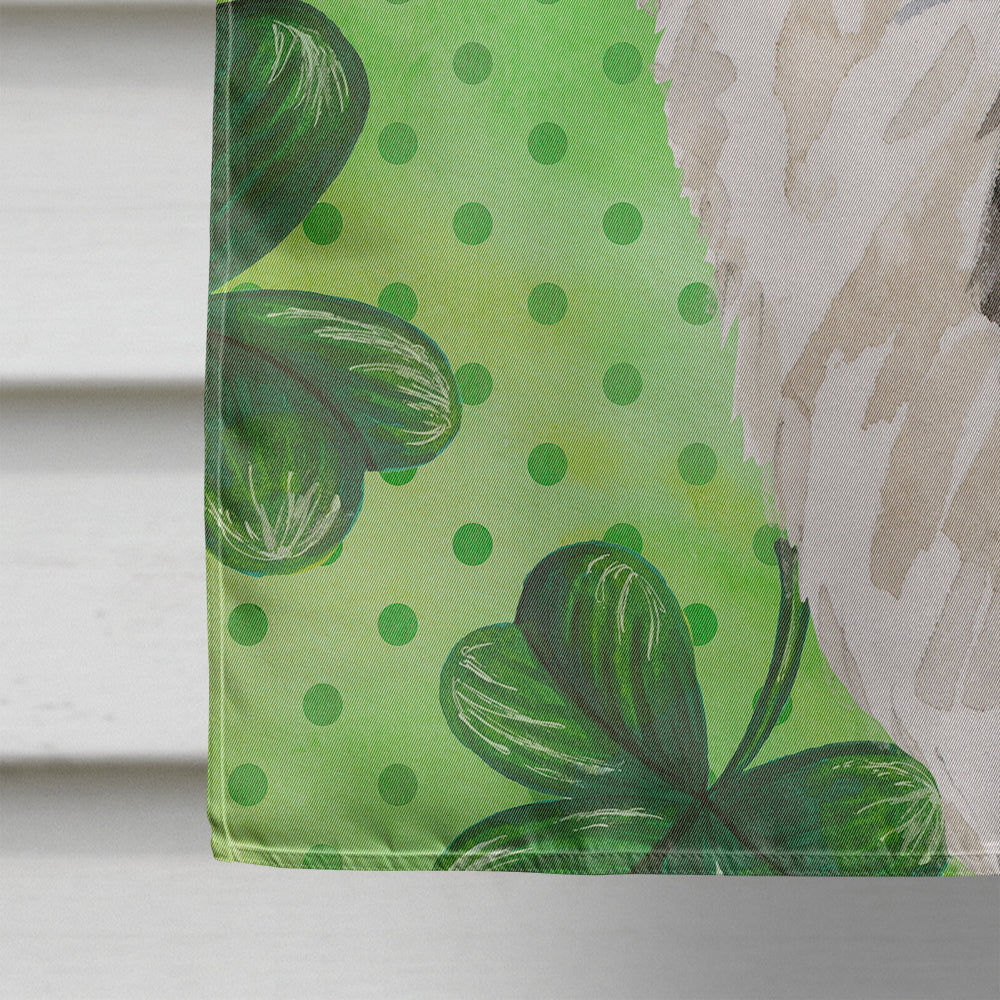 Border Collie St. Patrick's House Flag 28x40 Porch Sleeve Pole Decorative Outside Yard Banner Artwork Wall Hanging, Polyester