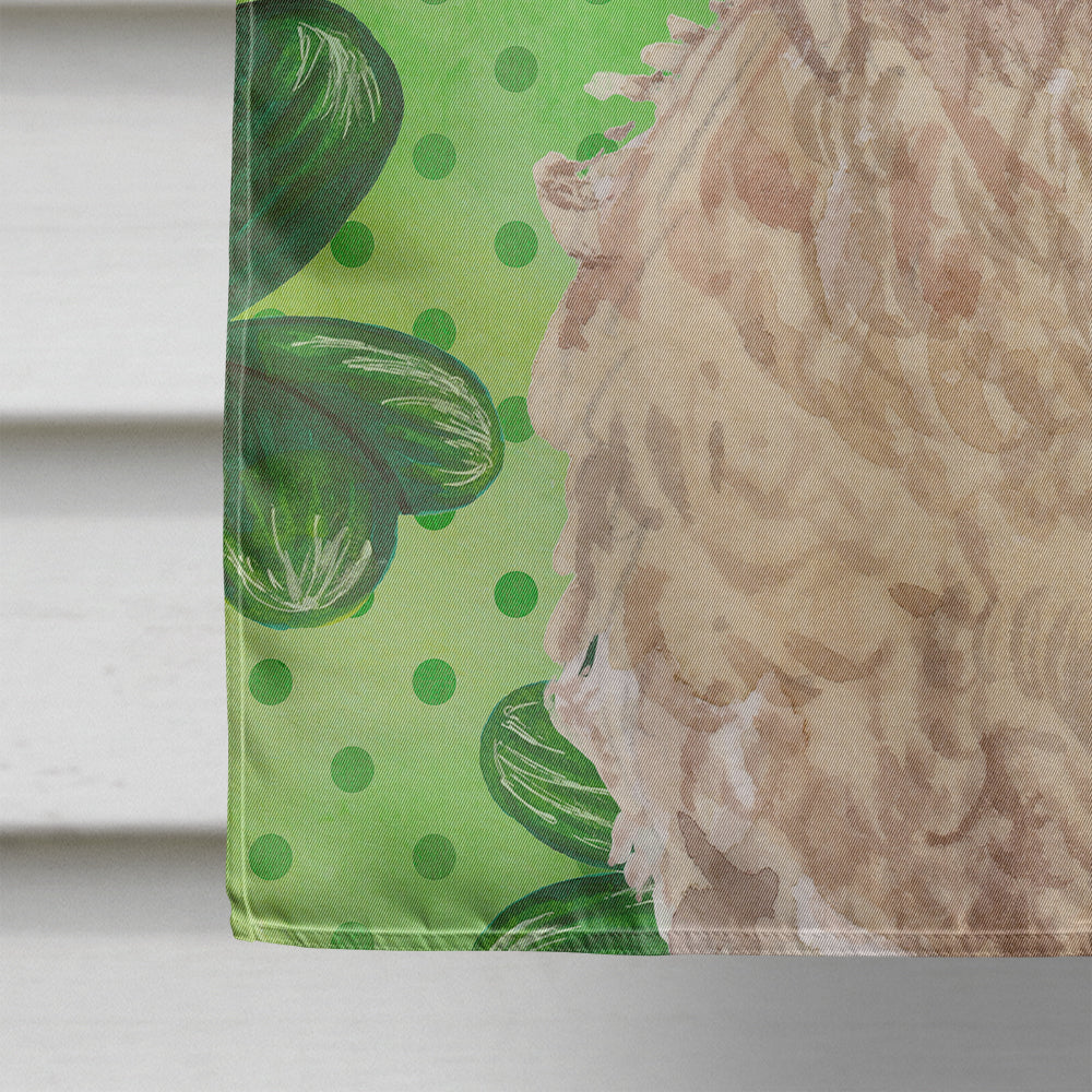 Champagne Cockapoo St. Patrick's House Flag 28x40 Porch Sleeve Pole Decorative Outside Yard Banner Artwork Wall Hanging, Polyester