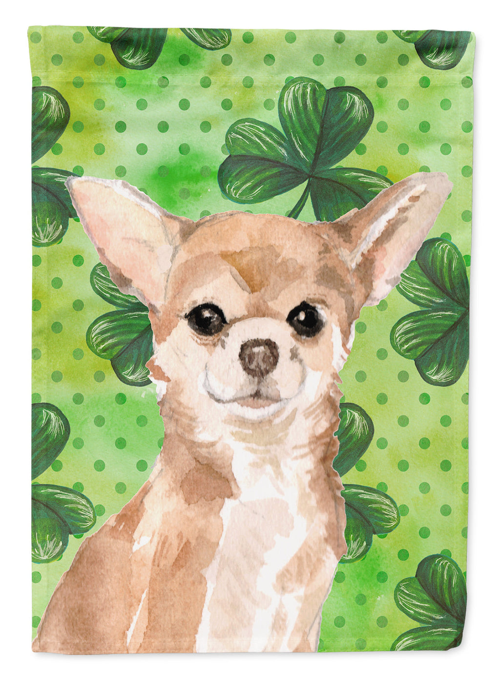 Chihuahua St. Patrick's House Flag 28x40 Porch Sleeve Pole Decorative Outside Yard Banner Artwork Wall Hanging, Polyester