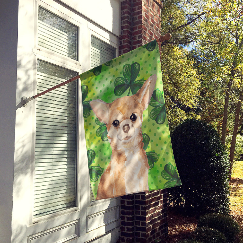 Chihuahua St. Patrick's House Flag 28x40 Porch Sleeve Pole Decorative Outside Yard Banner Artwork Wall Hanging, Polyester