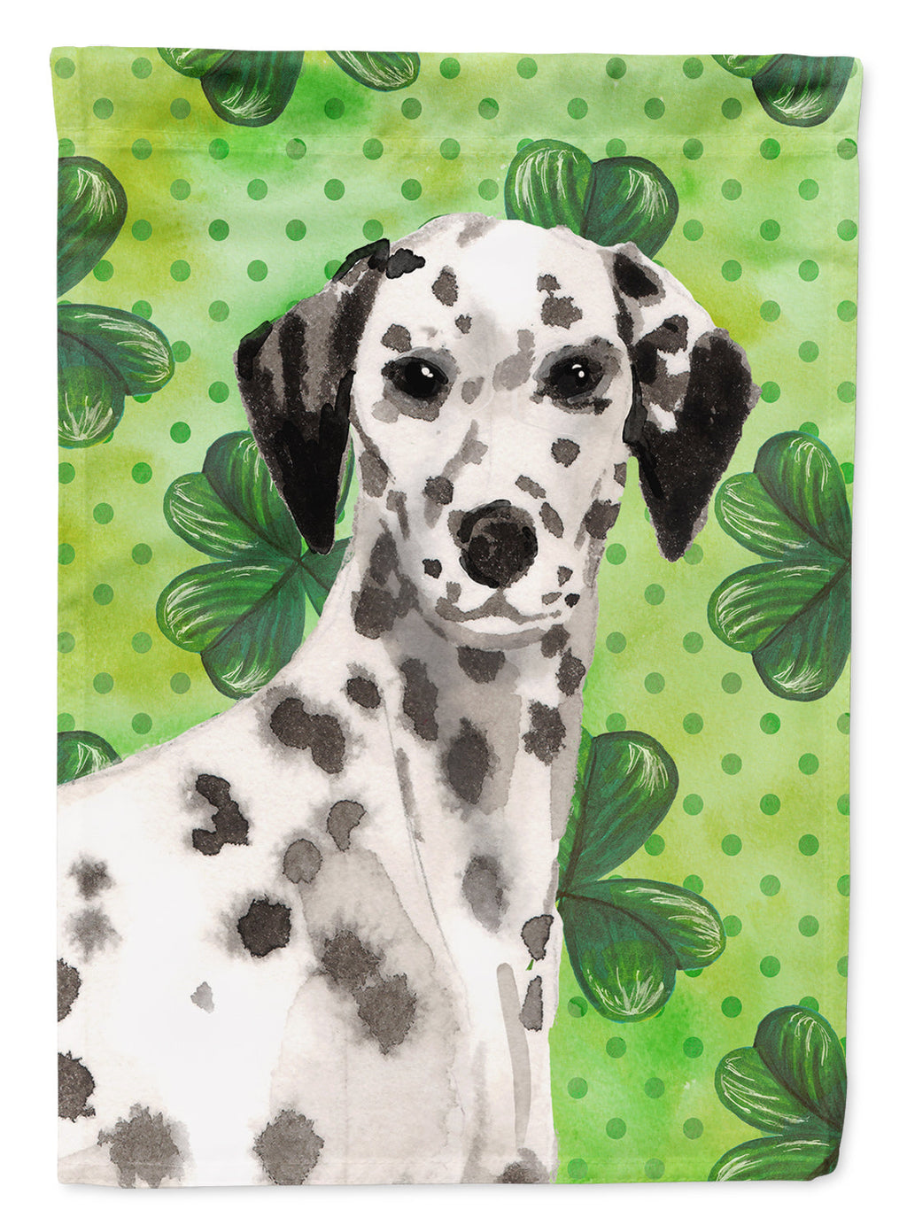 Dalmatian St. Patrick's House Flag 28x40 Porch Sleeve Pole Decorative Outside Yard Banner Artwork Wall Hanging, Polyester