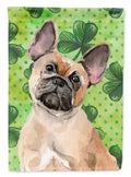 Fawn French Bulldog St. Patrick's House Flag 28x40 Porch Sleeve Pole Decorative Outside Yard Banner Artwork Wall Hanging, Polyester