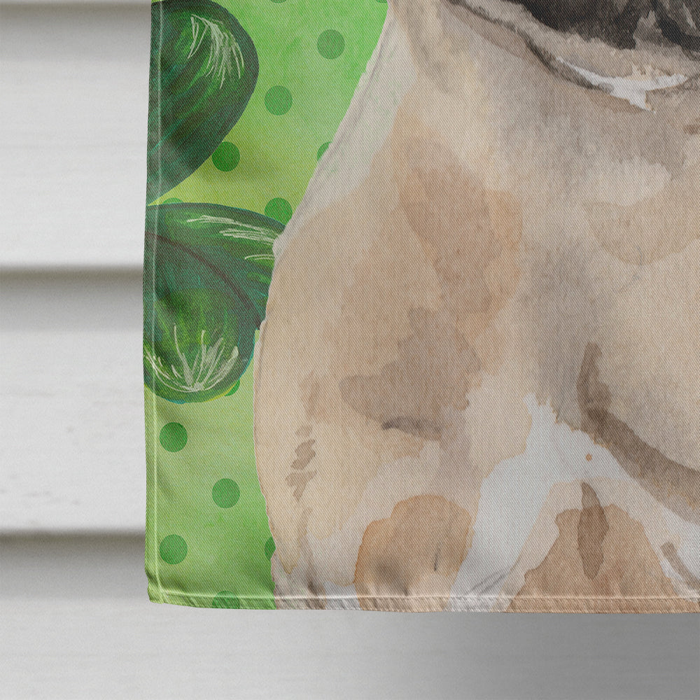 Fawn French Bulldog St. Patrick's House Flag 28x40 Porch Sleeve Pole Decorative Outside Yard Banner Artwork Wall Hanging, Polyester