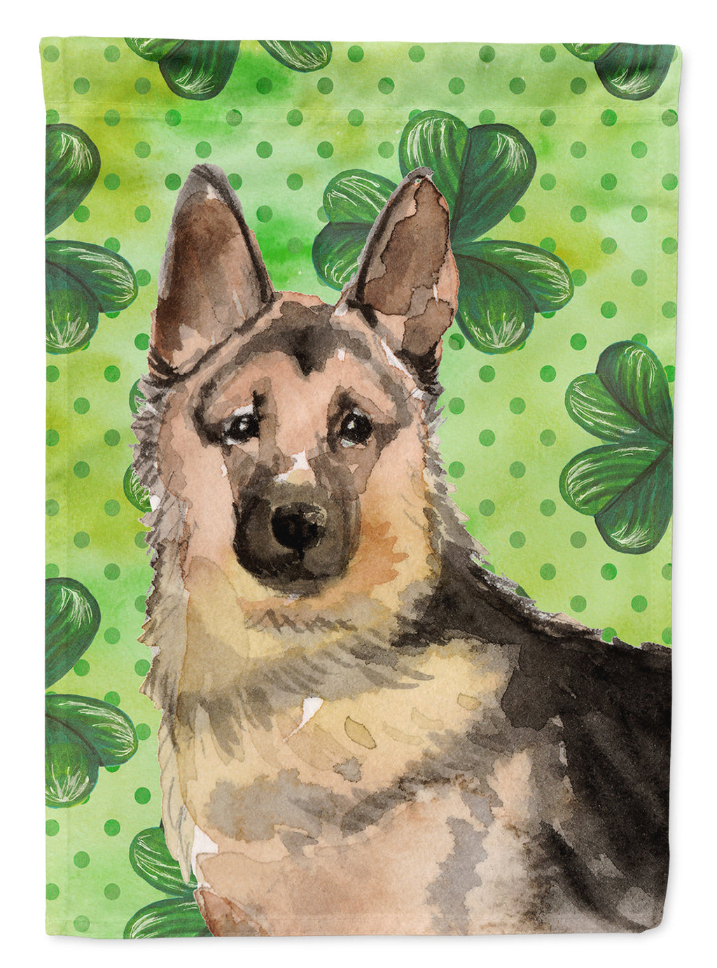 German Shepherd St. Patrick's House Flag 28x40 Porch Sleeve Pole Decorative Outside Yard Banner Artwork Wall Hanging, Polyester