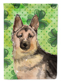 German Shepherd St. Patrick's House Flag 28x40 Porch Sleeve Pole Decorative Outside Yard Banner Artwork Wall Hanging, Polyester