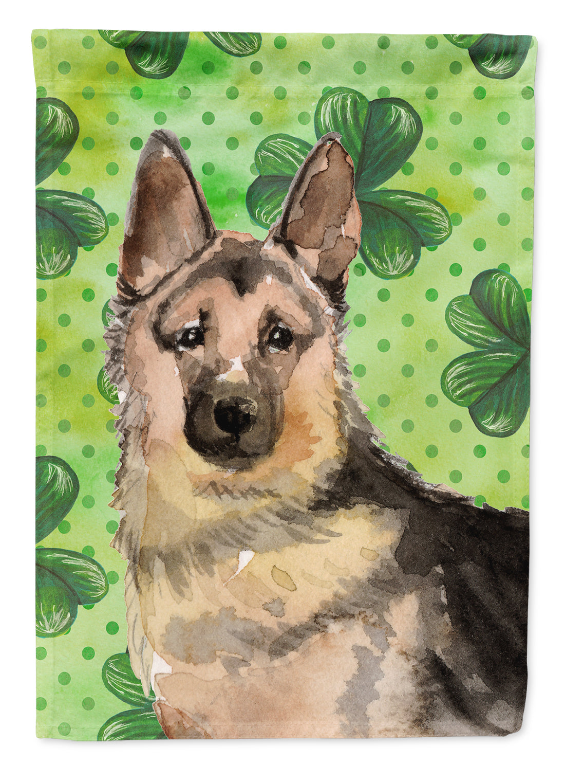 German Shepherd St. Patrick's House Flag 28x40 Porch Sleeve Pole Decorative Outside Yard Banner Artwork Wall Hanging, Polyester