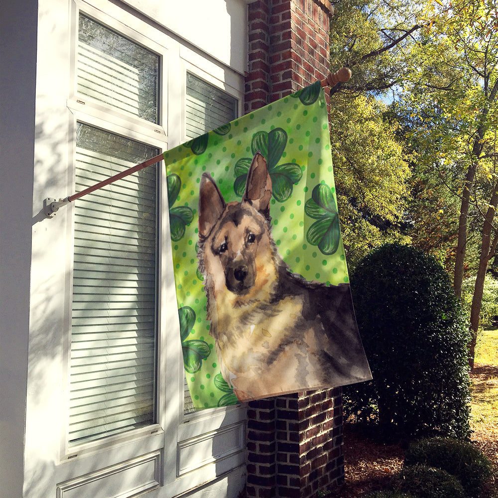 German Shepherd St. Patrick's House Flag 28x40 Porch Sleeve Pole Decorative Outside Yard Banner Artwork Wall Hanging, Polyester