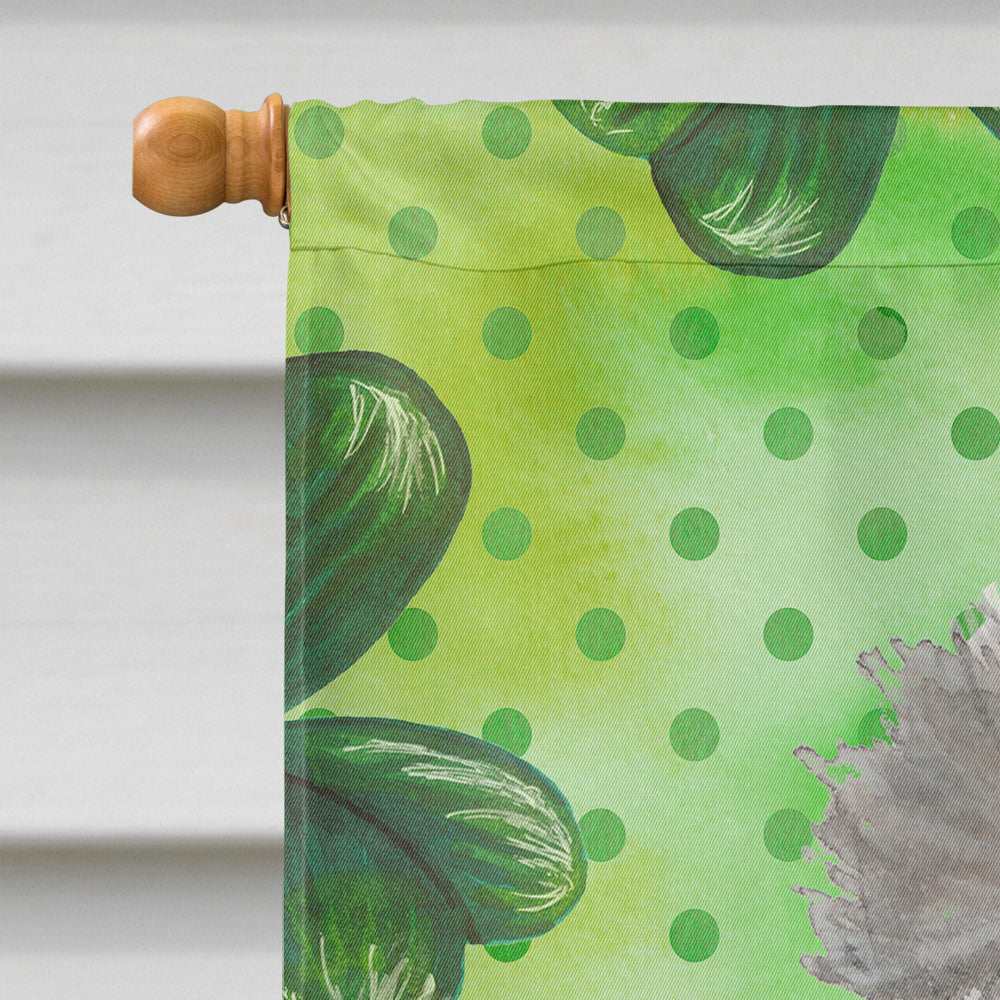 Grey Standard Poodle St. Patrick's House Flag 28x40 Porch Sleeve Pole Decorative Outside Yard Banner Artwork Wall Hanging, Polyester