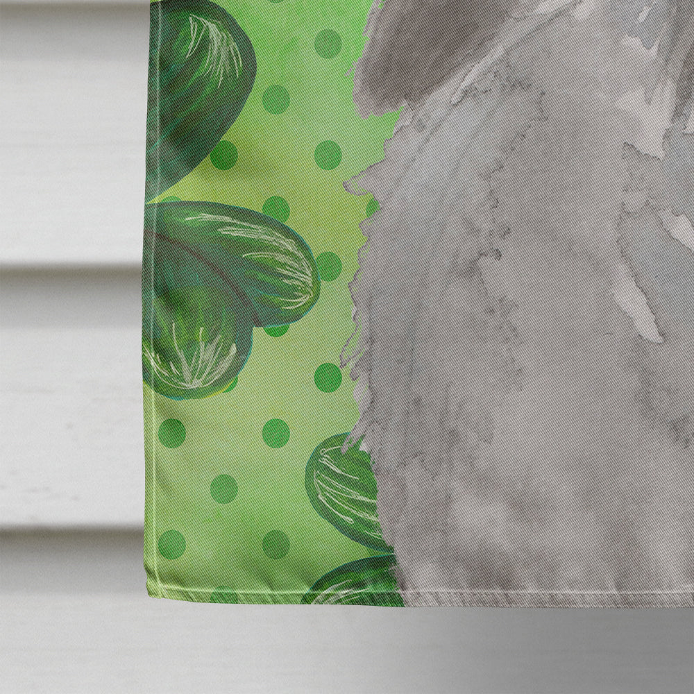Grey Standard Poodle St. Patrick's House Flag 28x40 Porch Sleeve Pole Decorative Outside Yard Banner Artwork Wall Hanging, Polyester