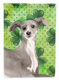 Italian Greyhound St. Patrick's House Flag 28x40 Porch Sleeve Pole Decorative Outside Yard Banner Artwork Wall Hanging, Polyester