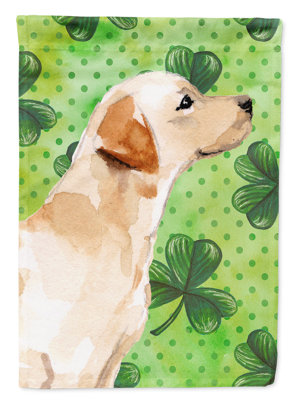 Yellow Labrador #2 St. Patrick's House Flag 28x40 Porch Sleeve Pole Decorative Outside Yard Banner Artwork Wall Hanging, Polyester