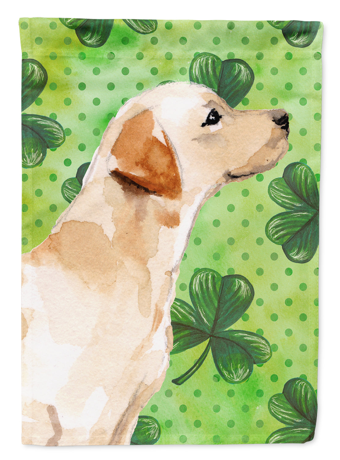 Yellow Labrador #2 St. Patrick's House Flag 28x40 Porch Sleeve Pole Decorative Outside Yard Banner Artwork Wall Hanging, Polyester