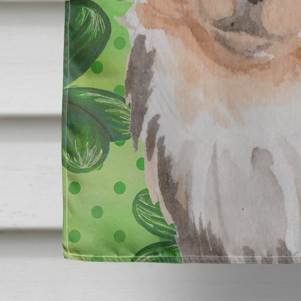 Long Haired Chihuahua St. Patrick's House Flag 28x40 Porch Sleeve Pole Decorative Outside Yard Banner Artwork Wall Hanging, Polyester