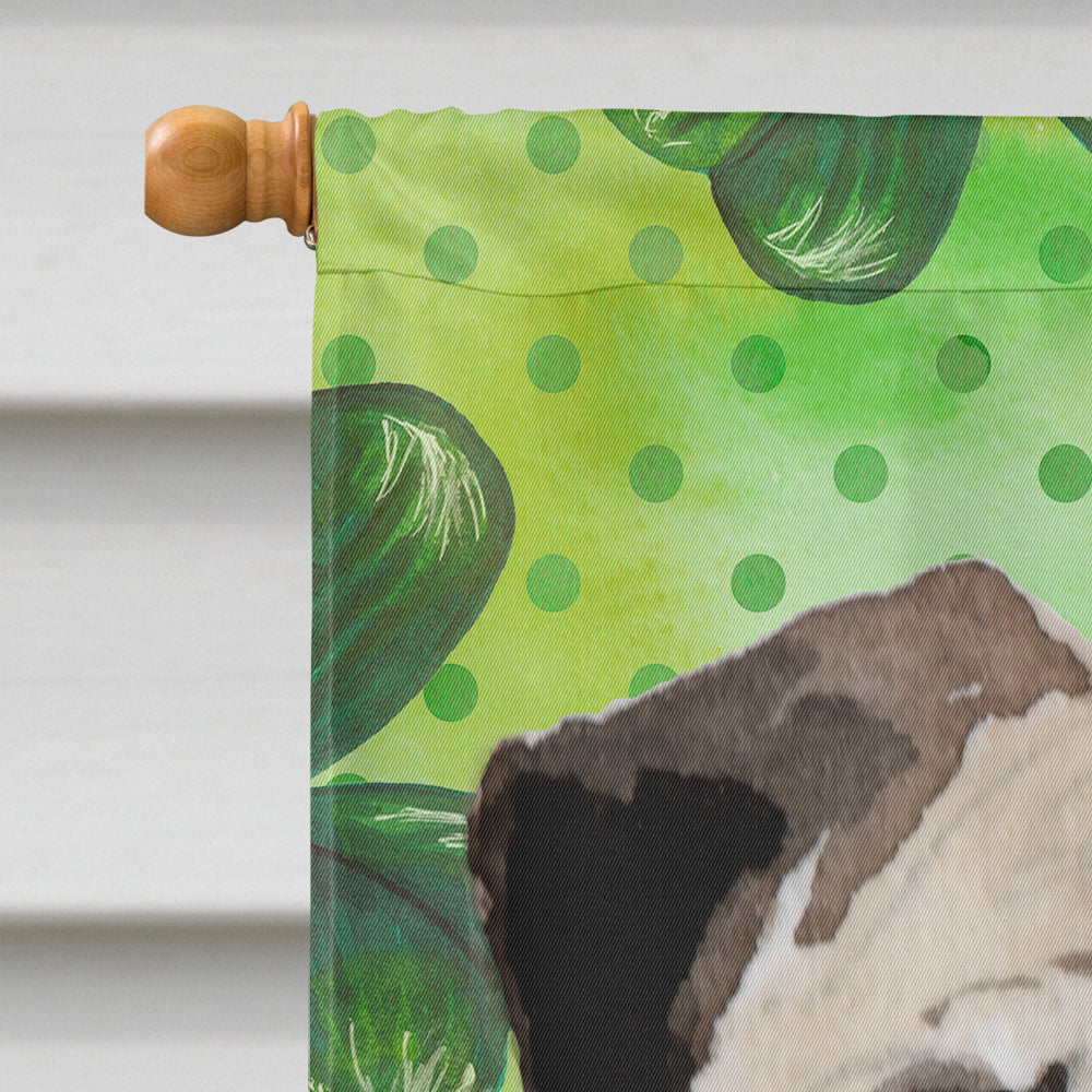 Fawn Pug St. Patrick's House Flag 28x40 Porch Sleeve Pole Decorative Outside Yard Banner Artwork Wall Hanging, Polyester