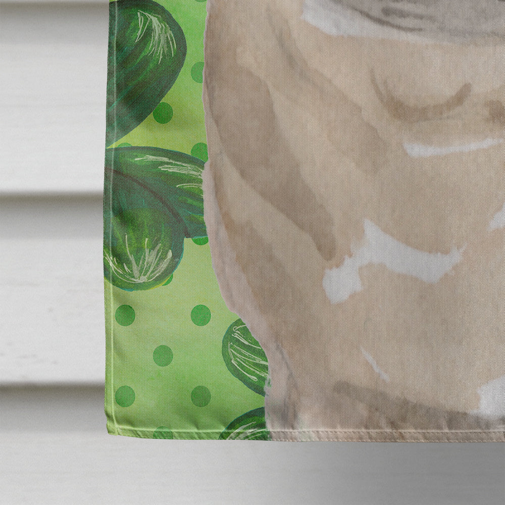 Fawn Pug St. Patrick's House Flag 28x40 Porch Sleeve Pole Decorative Outside Yard Banner Artwork Wall Hanging, Polyester