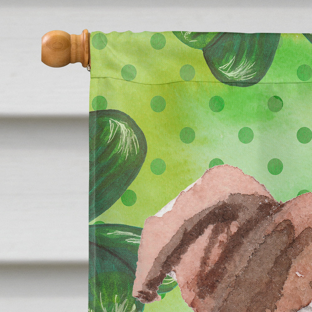 Red Staffie Bull Terrier St. Patrick's House Flag 28x40 Porch Sleeve Pole Decorative Outside Yard Banner Artwork Wall Hanging, Polyester