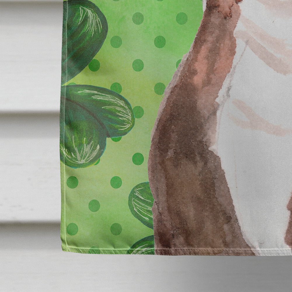 Red Staffie Bull Terrier St. Patrick's House Flag 28x40 Porch Sleeve Pole Decorative Outside Yard Banner Artwork Wall Hanging, Polyester