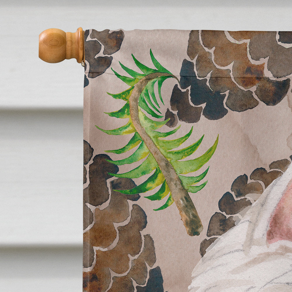 Westie Pine Cones House Flag 28x40 Porch Sleeve Pole Decorative Outside Yard Banner Artwork Wall Hanging, Polyester