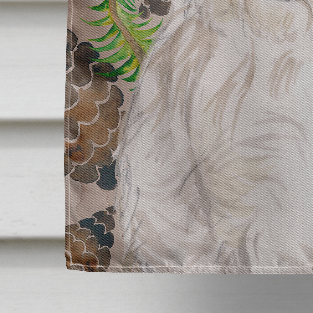 Westie Pine Cones House Flag 28x40 Porch Sleeve Pole Decorative Outside Yard Banner Artwork Wall Hanging, Polyester
