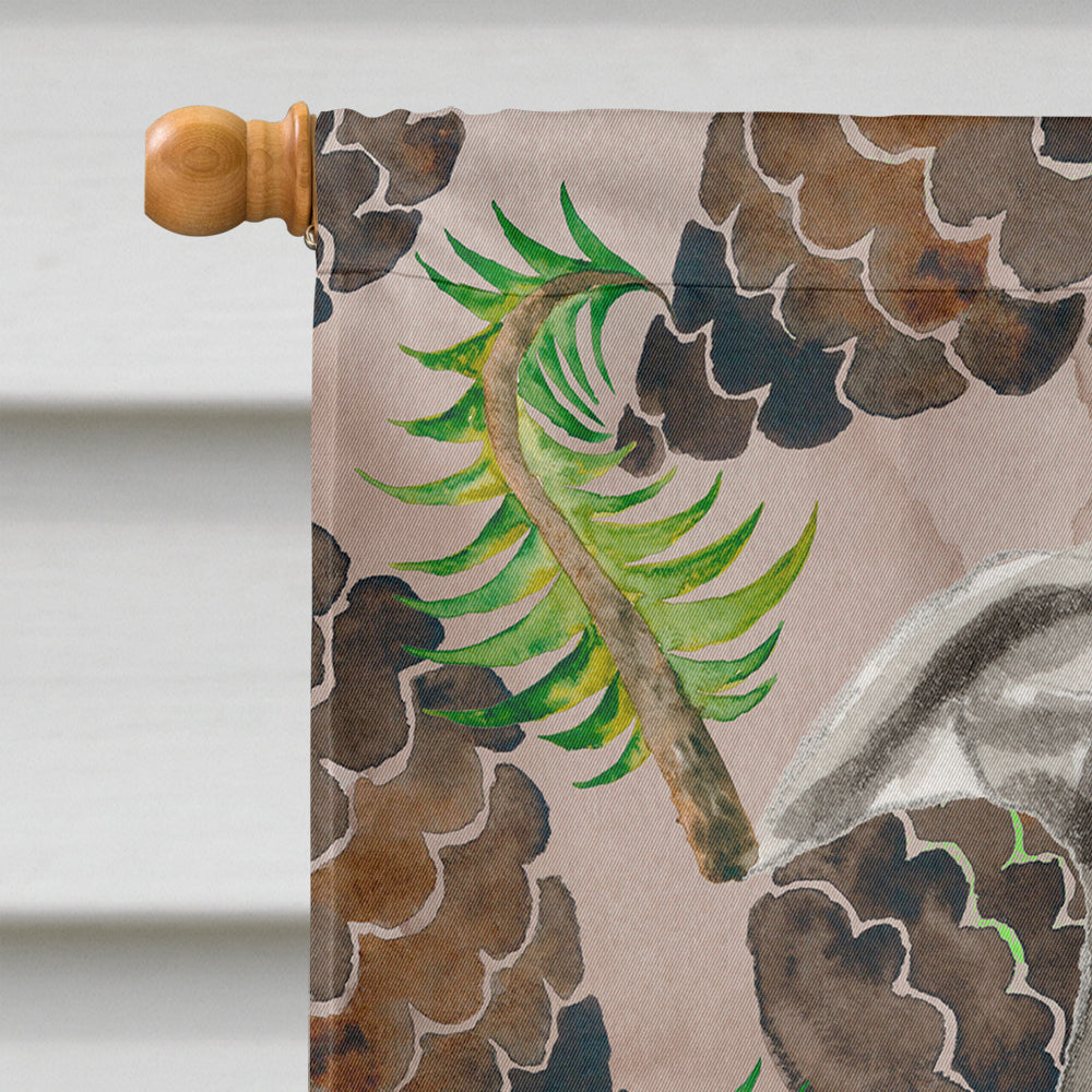 Staffordshire Bull Terrier Pine Cones House Flag 28x40 Porch Sleeve Pole Decorative Outside Yard Banner Artwork Wall Hanging, Polyester