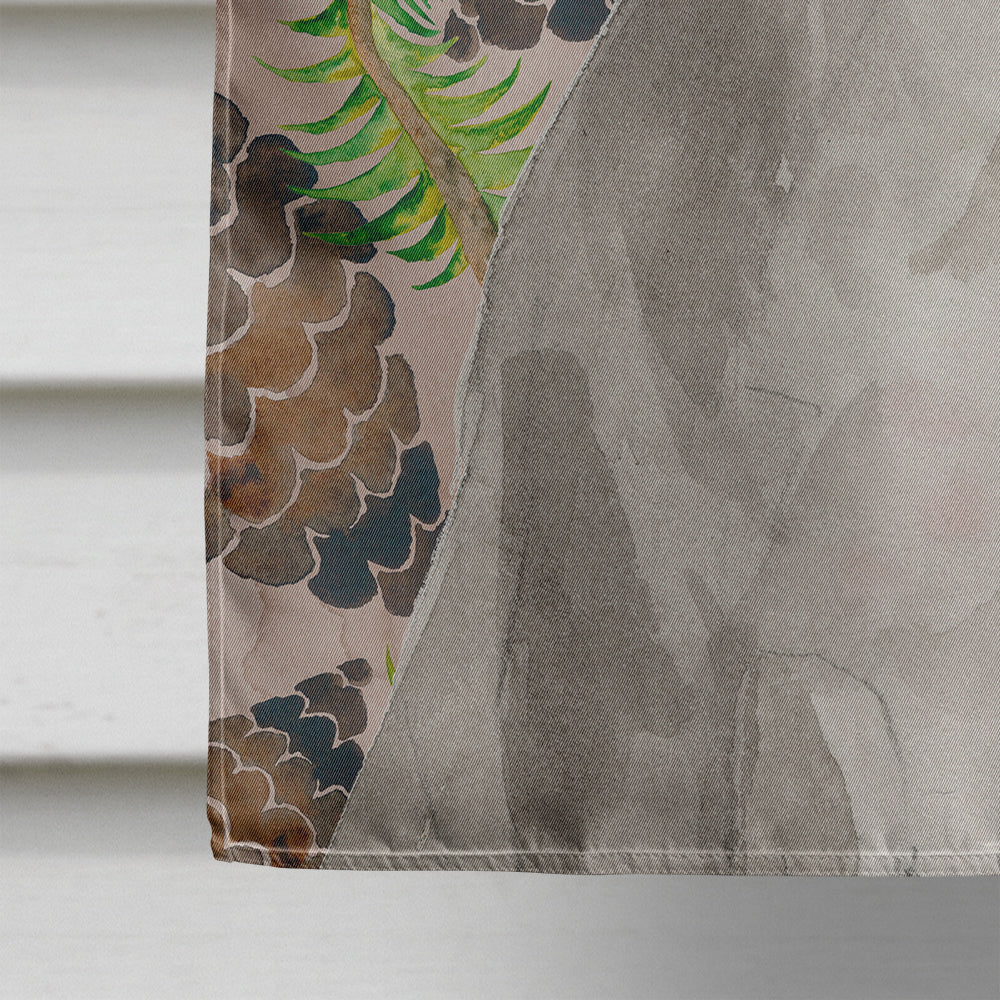 Staffordshire Bull Terrier Pine Cones House Flag 28x40 Porch Sleeve Pole Decorative Outside Yard Banner Artwork Wall Hanging, Polyester