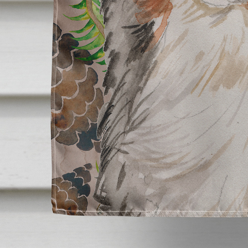 Australian Shepherd Pine Cones House Flag 28x40 Porch Sleeve Pole Decorative Outside Yard Banner Artwork Wall Hanging, Polyester