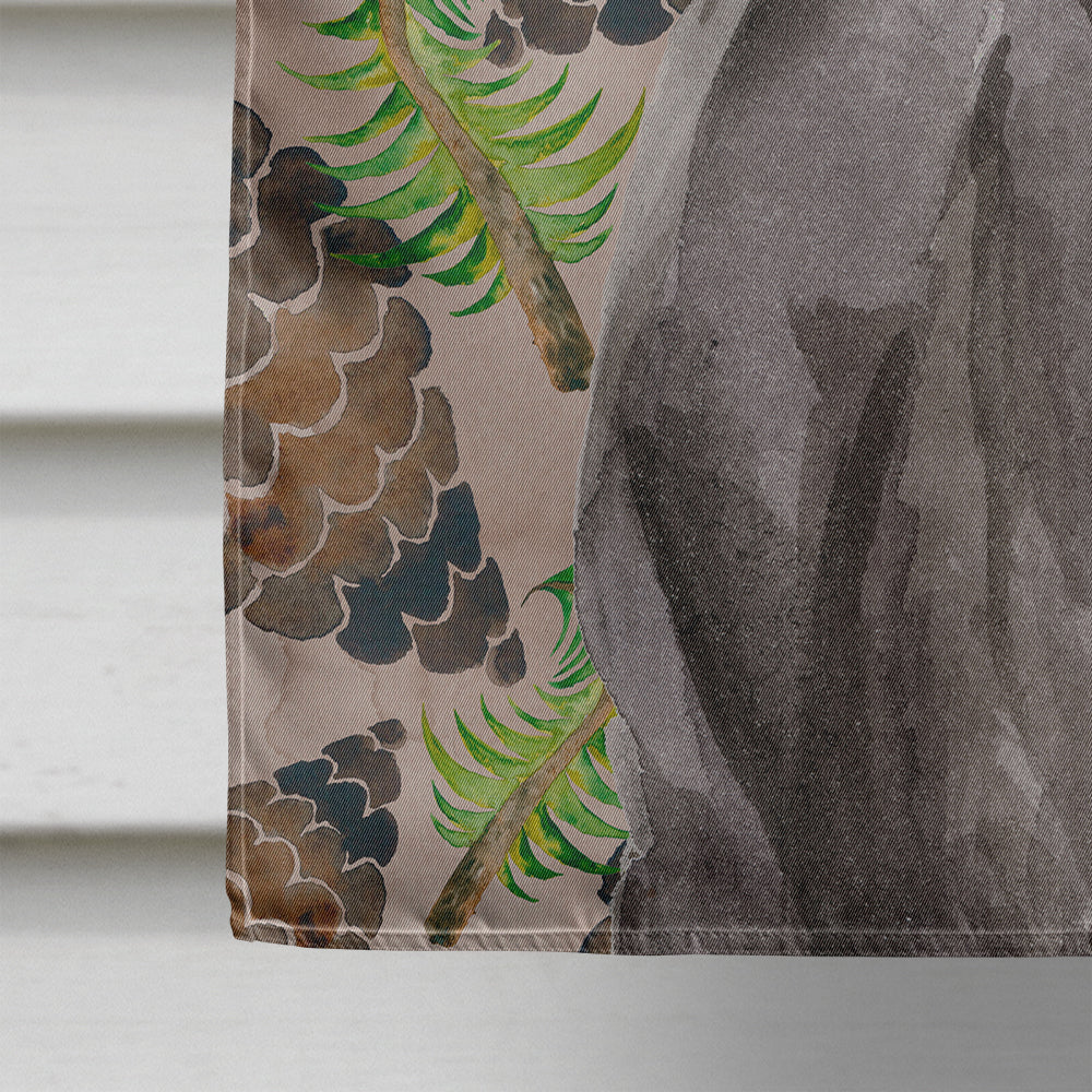 Black Labrador Pine Cones House Flag 28x40 Porch Sleeve Pole Decorative Outside Yard Banner Artwork Wall Hanging, Polyester