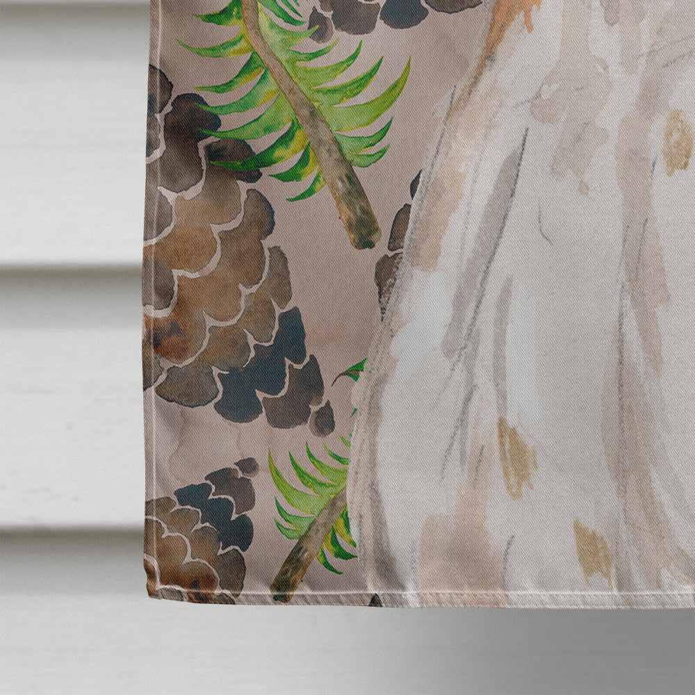 Brittany Spaniel Pine Cones House Flag 28x40 Porch Sleeve Pole Decorative Outside Yard Banner Artwork Wall Hanging, Polyester