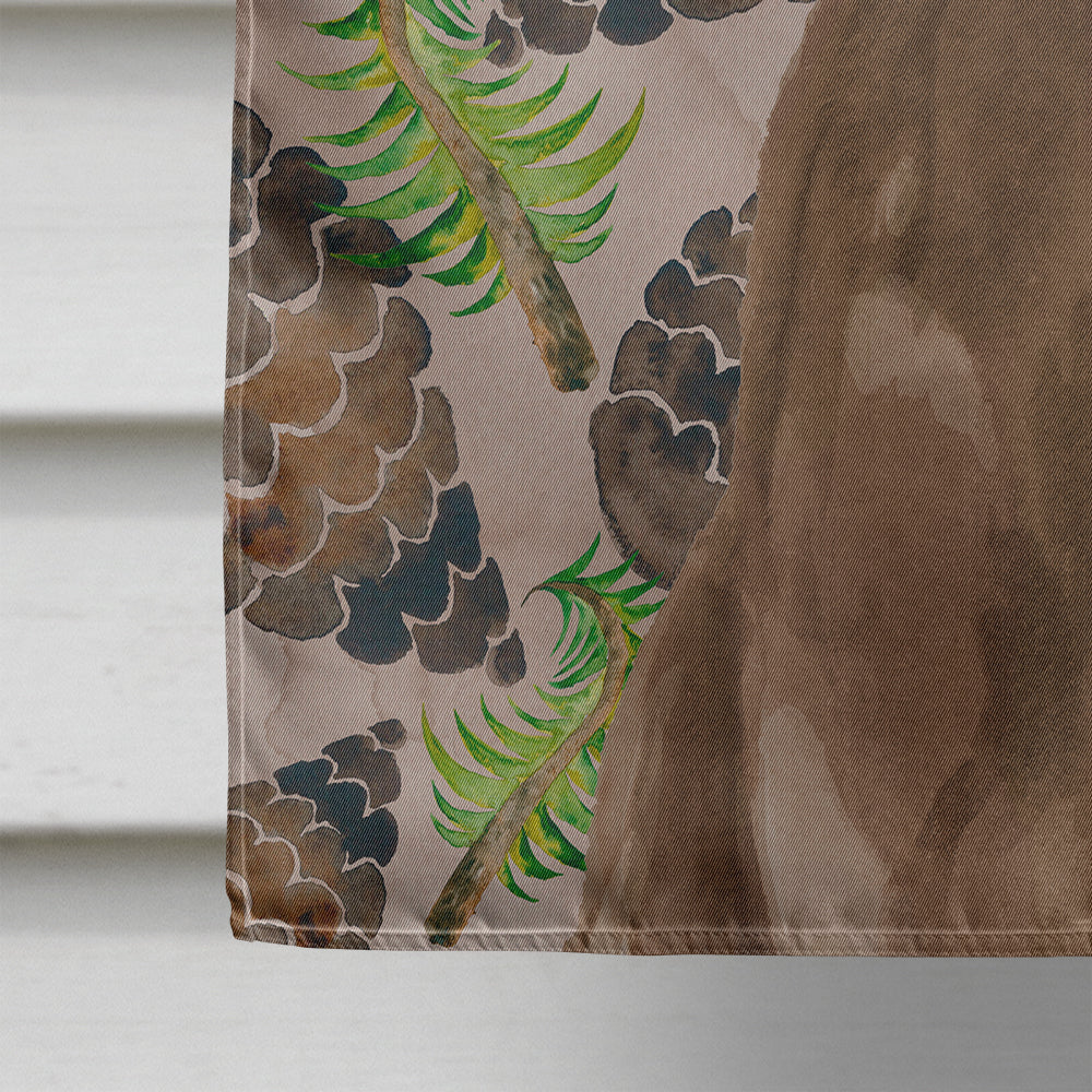 Chocolate Labrador Pine Cones House Flag 28x40 Porch Sleeve Pole Decorative Outside Yard Banner Artwork Wall Hanging, Polyester