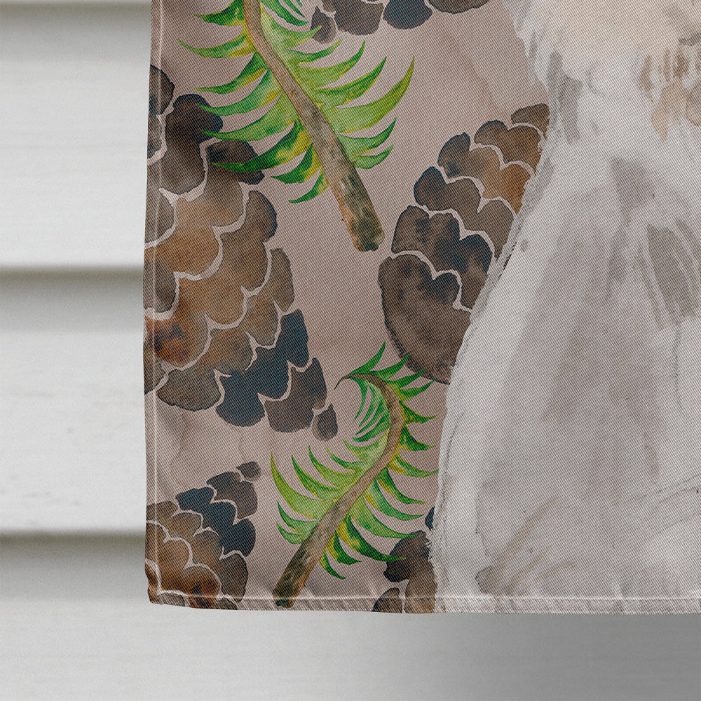 Wire Hair Jack Russell Pine Cones House Flag 28x40 Porch Sleeve Pole Decorative Outside Yard Banner Artwork Wall Hanging, Polyester
