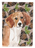 Beagle Pine Cones House Flag 28x40 Porch Sleeve Pole Decorative Outside Yard Banner Artwork Wall Hanging, Polyester