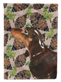 Black and Tan Dachshund Pine Cones House Flag 28x40 Porch Sleeve Pole Decorative Outside Yard Banner Artwork Wall Hanging, Polyester