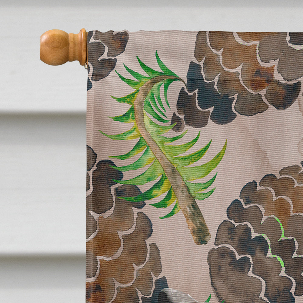 Black and Tan Dachshund Pine Cones House Flag 28x40 Porch Sleeve Pole Decorative Outside Yard Banner Artwork Wall Hanging, Polyester