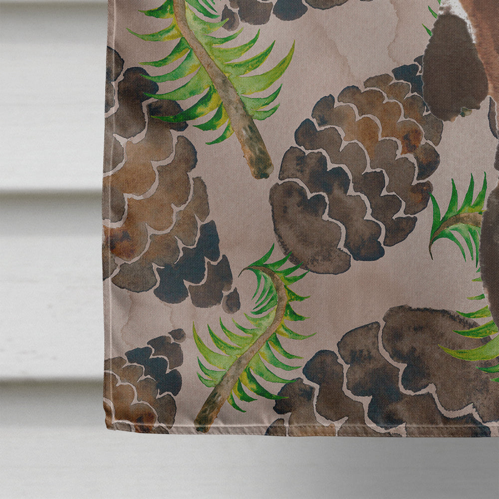 Black and Tan Dachshund Pine Cones House Flag 28x40 Porch Sleeve Pole Decorative Outside Yard Banner Artwork Wall Hanging, Polyester