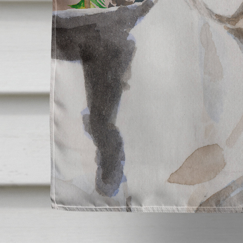 Black White French Bulldog Pine Cones House Flag 28x40 Porch Sleeve Pole Decorative Outside Yard Banner Artwork Wall Hanging, Polyester