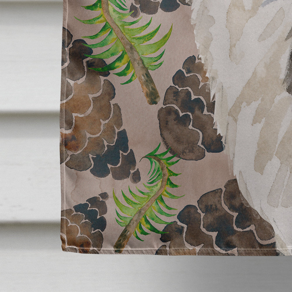 Border Collie Pine Cones House Flag 28x40 Porch Sleeve Pole Decorative Outside Yard Banner Artwork Wall Hanging, Polyester