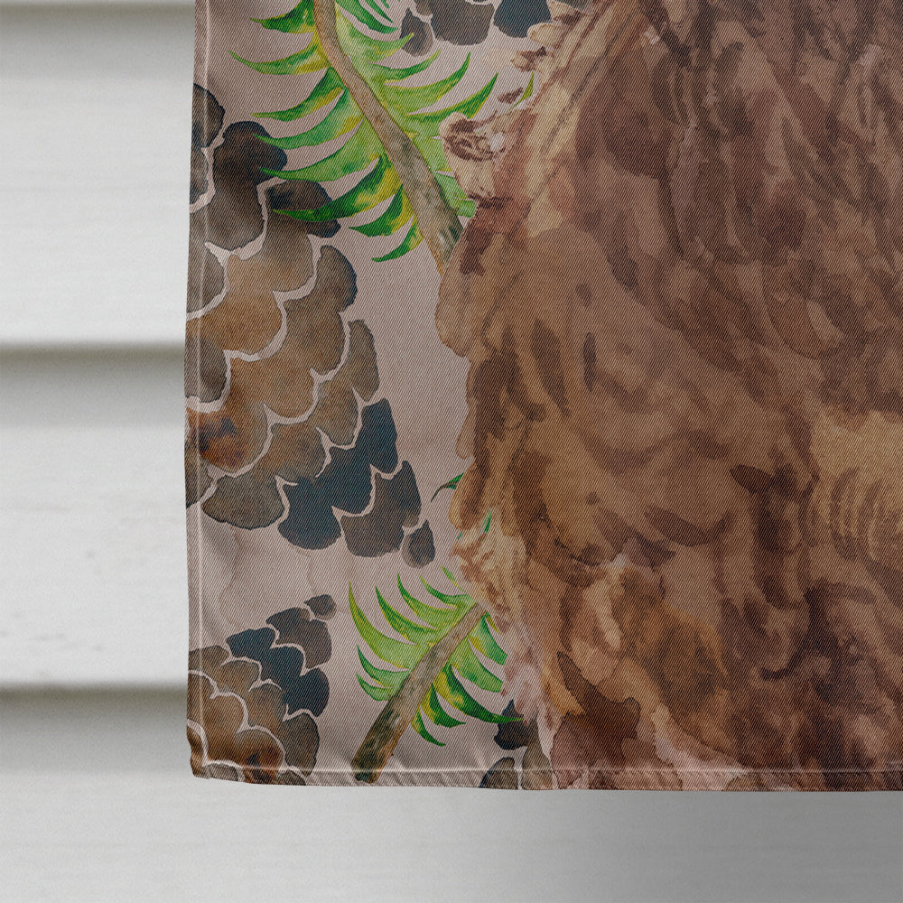 Brown Cockapoo Pine Cones House Flag 28x40 Porch Sleeve Pole Decorative Outside Yard Banner Artwork Wall Hanging, Polyester