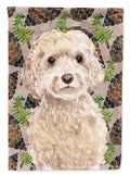 Champagne Cockapoo Pine Cones House Flag 28x40 Porch Sleeve Pole Decorative Outside Yard Banner Artwork Wall Hanging, Polyester