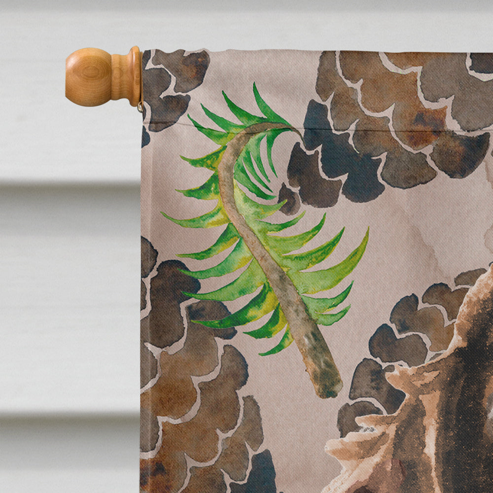 Brown Parti Pine Cones House Flag 28x40 Porch Sleeve Pole Decorative Outside Yard Banner Artwork Wall Hanging, Polyester