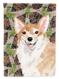 Corgi Pine Cones House Flag 28x40 Porch Sleeve Pole Decorative Outside Yard Banner Artwork Wall Hanging, Polyester