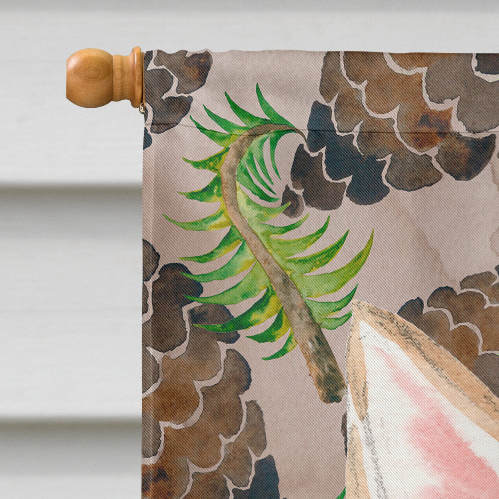 Corgi Pine Cones House Flag 28x40 Porch Sleeve Pole Decorative Outside Yard Banner Artwork Wall Hanging, Polyester