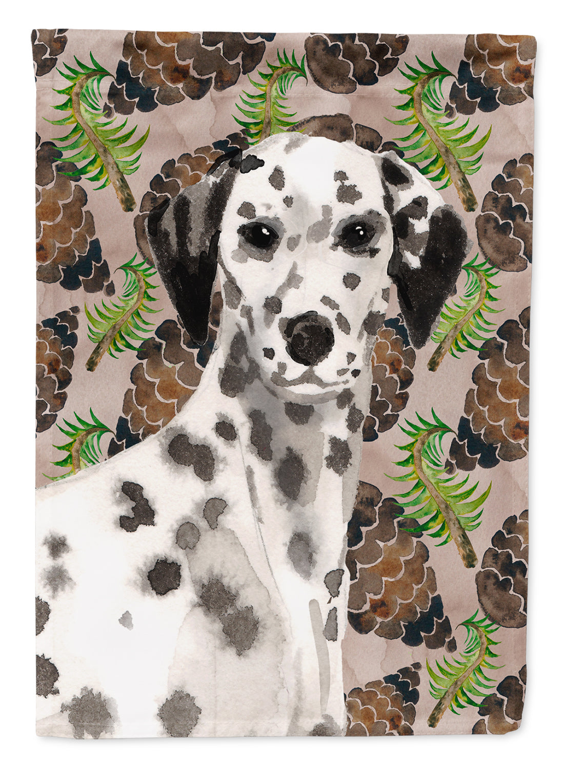 Dalmatian Pine Cones House Flag 28x40 Porch Sleeve Pole Decorative Outside Yard Banner Artwork Wall Hanging, Polyester