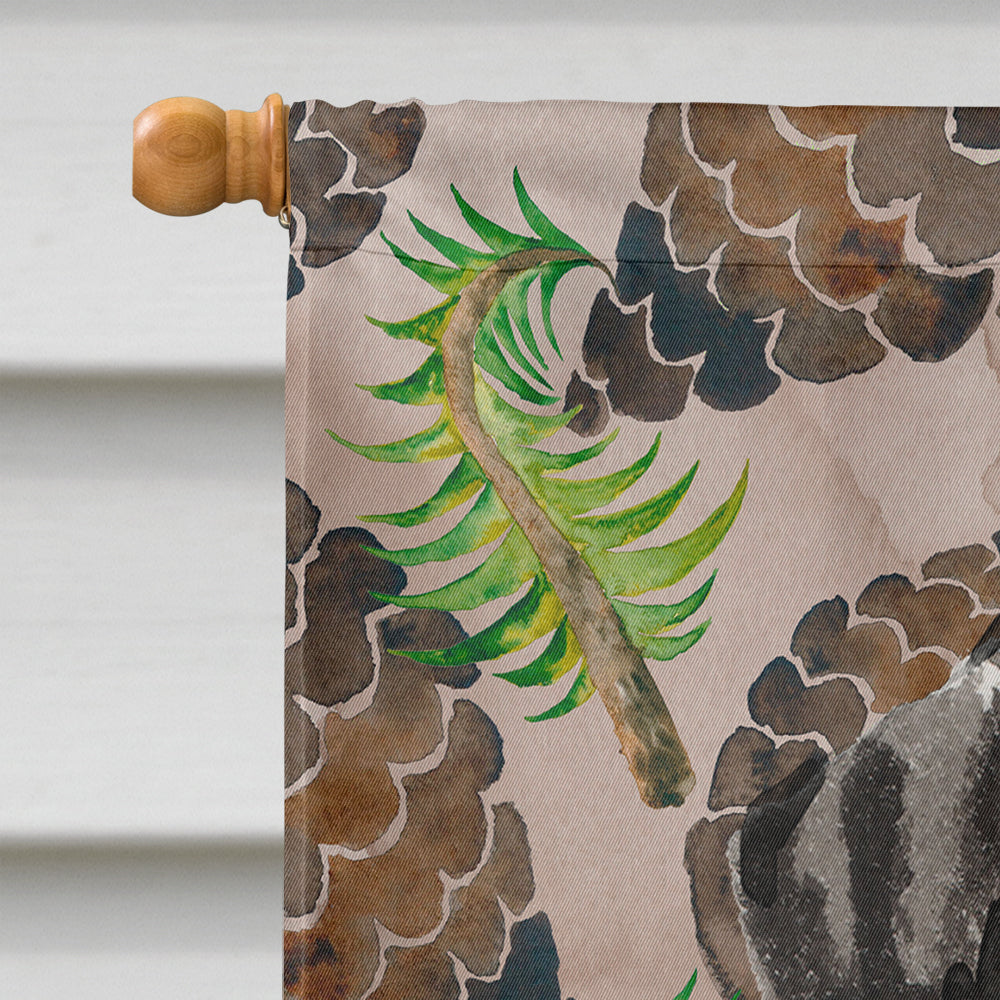 Dalmatian Pine Cones House Flag 28x40 Porch Sleeve Pole Decorative Outside Yard Banner Artwork Wall Hanging, Polyester