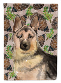 German Shepherd Pine Cones House Flag 28x40 Porch Sleeve Pole Decorative Outside Yard Banner Artwork Wall Hanging, Polyester