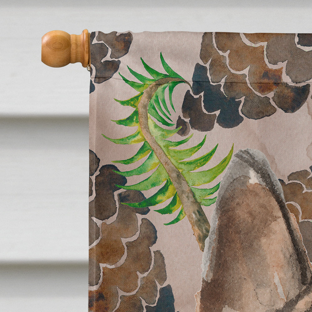 German Shepherd Pine Cones House Flag 28x40 Porch Sleeve Pole Decorative Outside Yard Banner Artwork Wall Hanging, Polyester