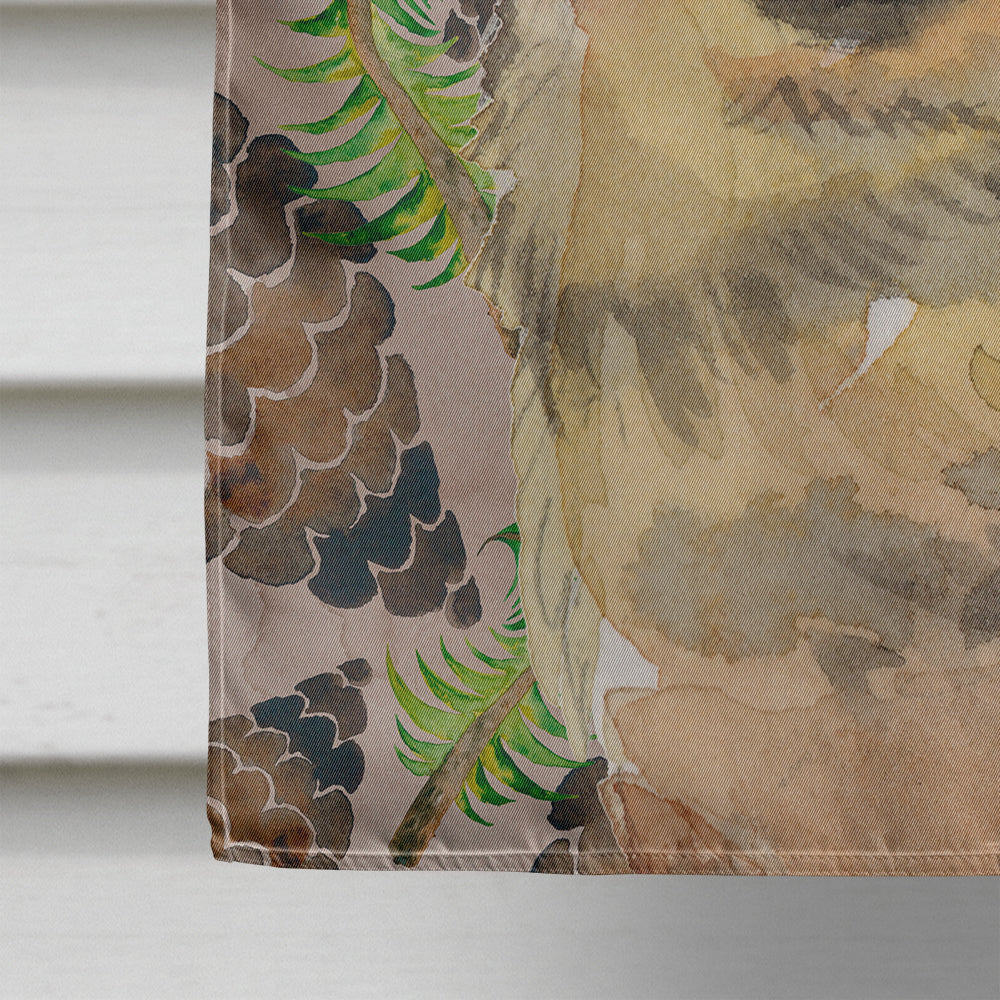 German Shepherd Pine Cones House Flag 28x40 Porch Sleeve Pole Decorative Outside Yard Banner Artwork Wall Hanging, Polyester