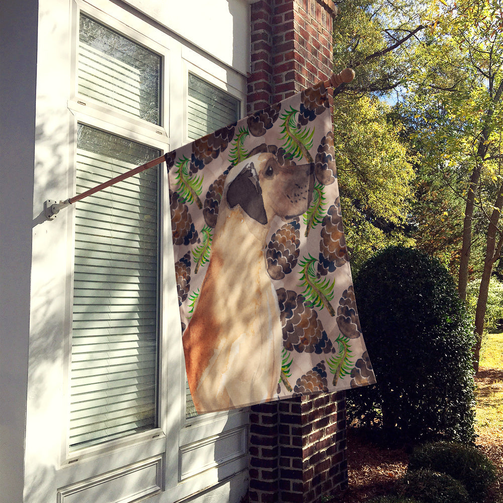 Fawn Natural Great Dane Pine Cones House Flag 28x40 Porch Sleeve Pole Decorative Outside Yard Banner Artwork Wall Hanging, Polyester