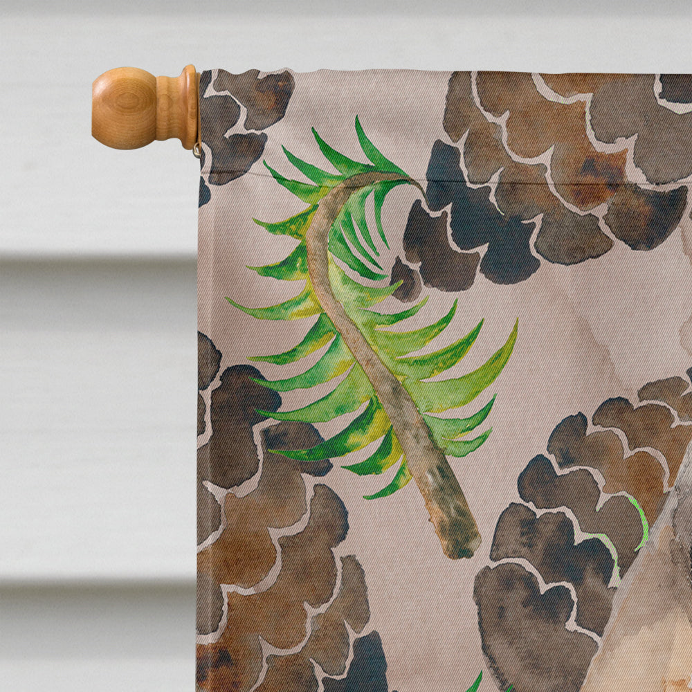 Fawn Natural Great Dane Pine Cones House Flag 28x40 Porch Sleeve Pole Decorative Outside Yard Banner Artwork Wall Hanging, Polyester