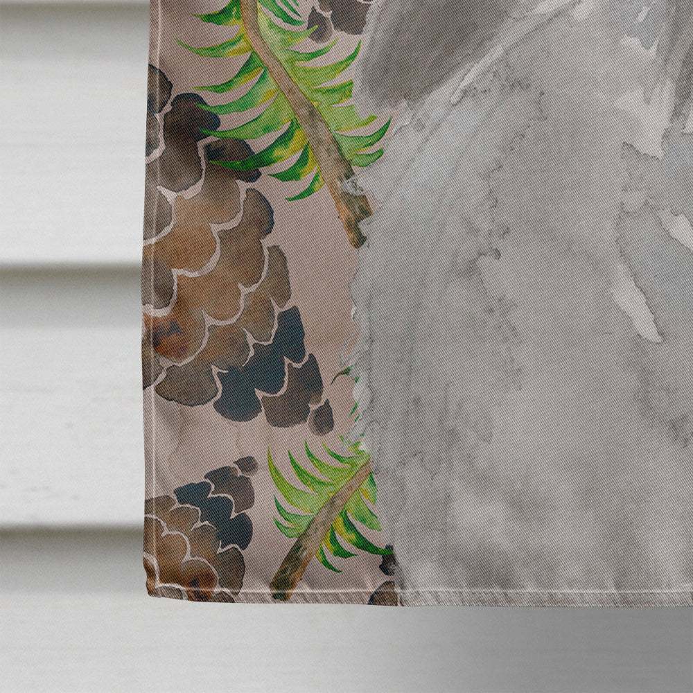 Grey Standard Poodle Pine Cones House Flag 28x40 Porch Sleeve Pole Decorative Outside Yard Banner Artwork Wall Hanging, Polyester